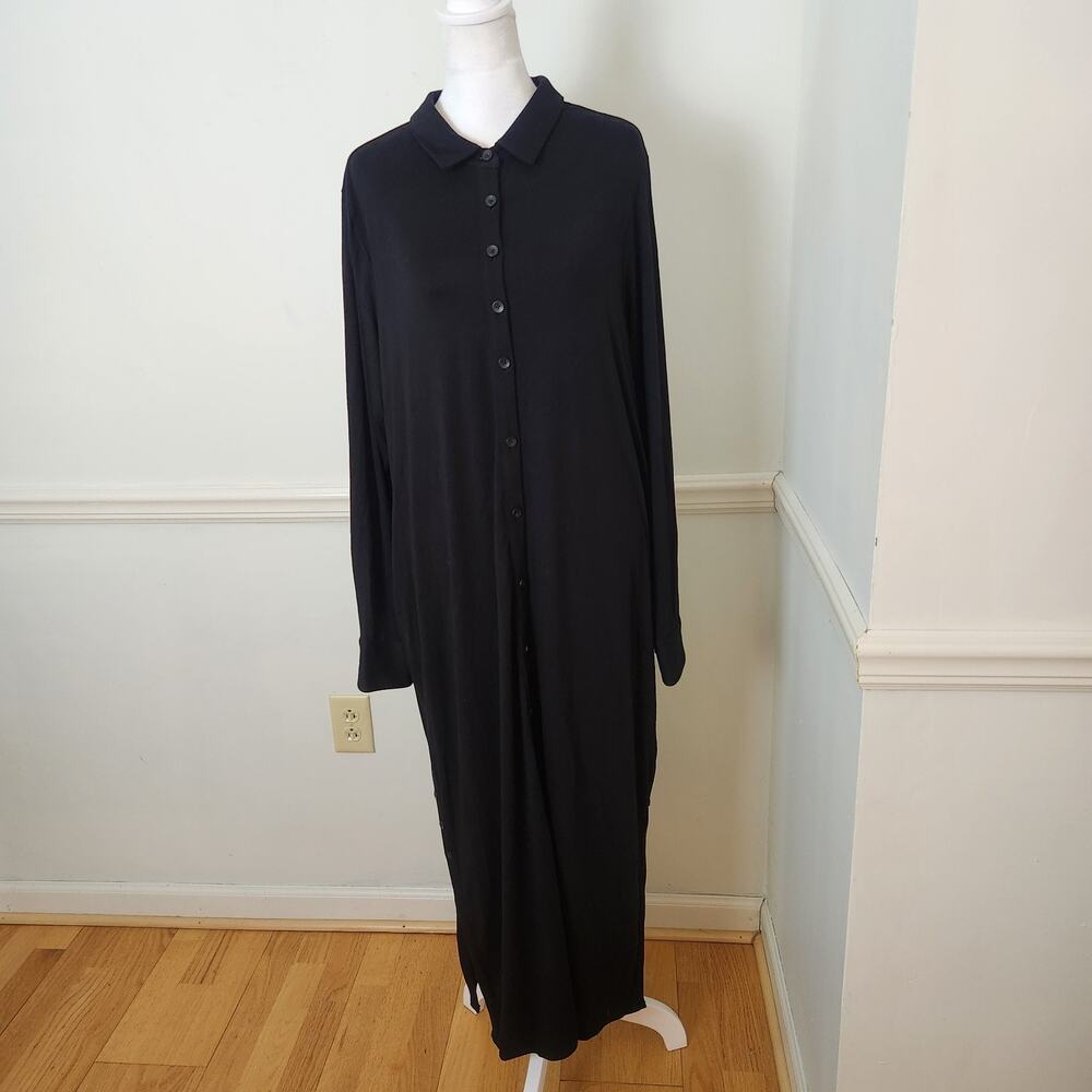 New Universal Standard Jersey Shirt Dress XS US 10 12 Liquid Sally Maxi Black